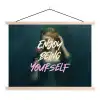 Vrouw - Roos - Quote textielposter latten blank klein -3d