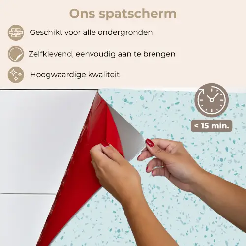 Terrazzo - Patroon - Kleurrijk - Baby Blauw keuken achterwand spatscherm klein 900 -spatscherm_NL