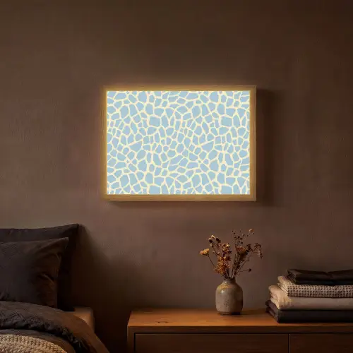 Giraf - Modern - Blauw Light Box met batterij (Wandlamp) middel 907 -sfeer4
