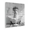 Alpaca - Bloemen - Dier - Bad - Zwart - Wit plexiglas 5mm klein -z3d