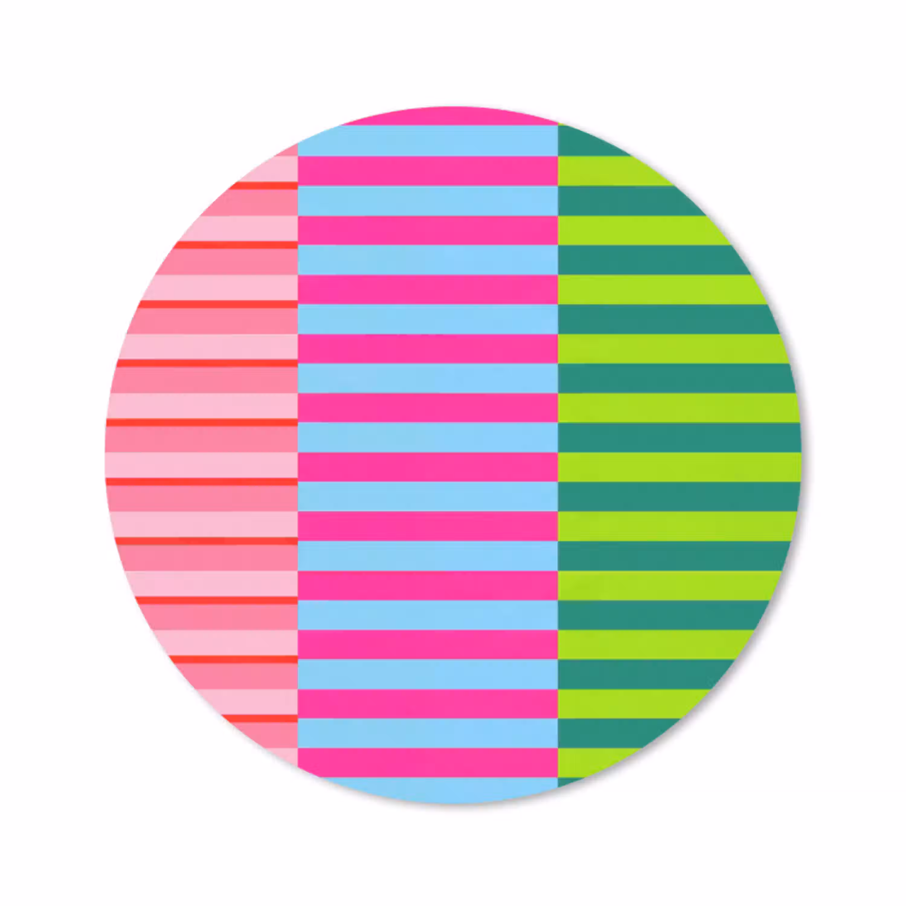 Patroon - Strepen - Modern - Abstract - Kleurrijk Muismat rond klein -3d