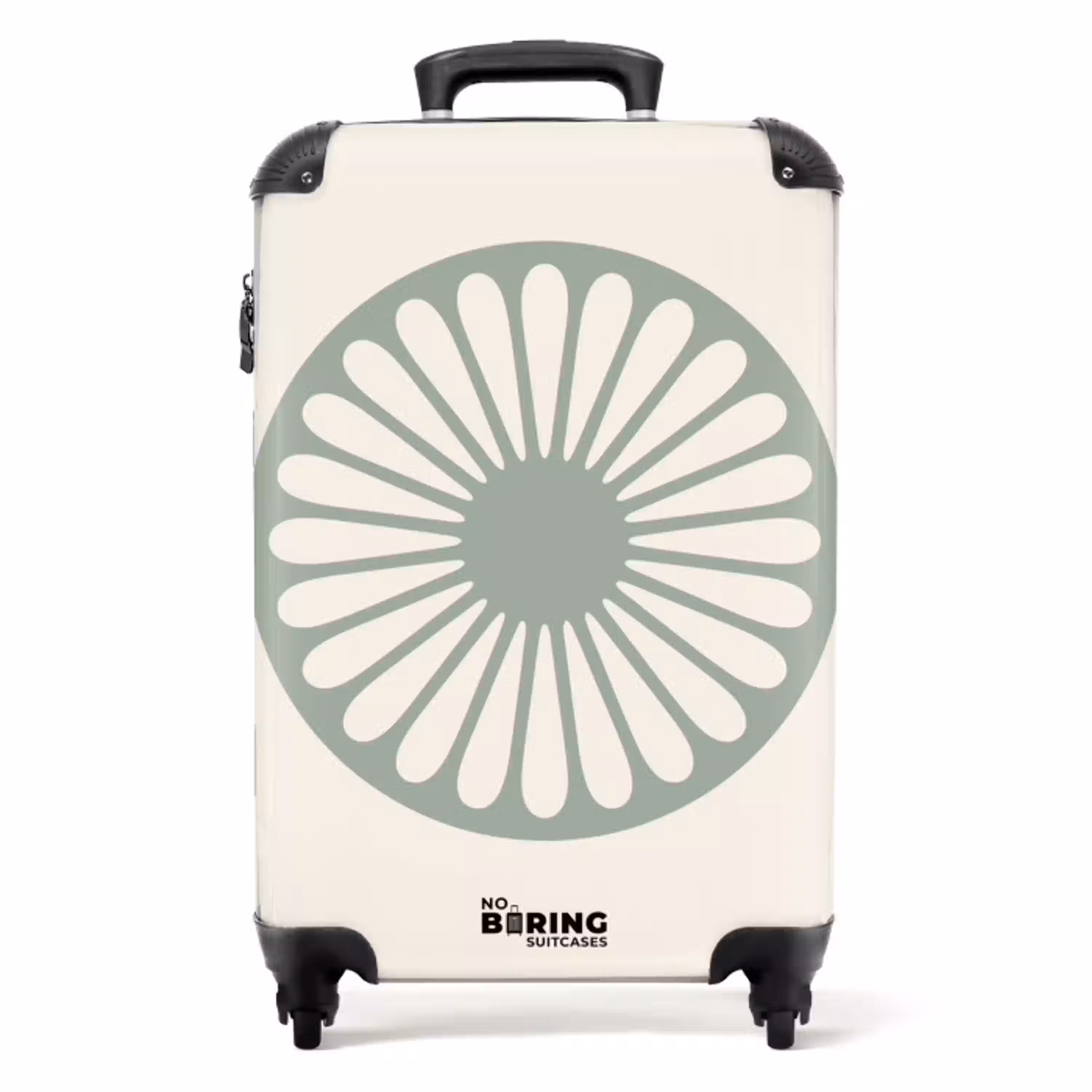 Abstract - Patroon - Radiaal - Modern - Groen NBS - Handbagage koffer - Volwassenen Unisex middel -productfoto_recht