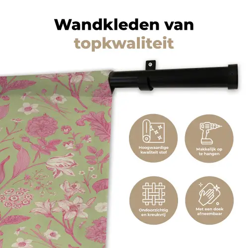Classic - Pink - Mint Wandkleed katoen klein 269 -sfeer2