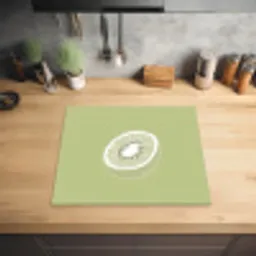 Kiwi - Lijntekening - Minimalistisch - Groen Inductie beschermer vinyl 3mm middel -sfeer5