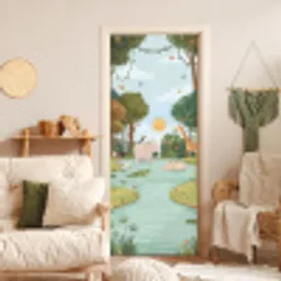 Jungle - Oase - Dieren - Kleurrijk deurposter klein -sfeer2