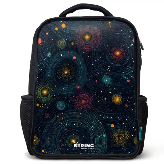 Rugzak kind - Zwart - Sterren - Planeten - Kleurrijk