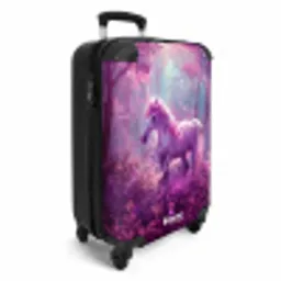 Eenhoorn Omringd door Paarse Natuur NBS - Handbagage koffer - Unisex middel -productfoto_3d