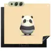 Panda - Beige - Minimalistisch Inductie beschemer met haakjes middel -3d