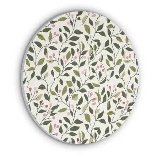 Bladeren - Bessen - Roze Akoestische PET Vilt - Rond klein 838 -3d