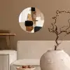 Vlakken - Abstract - Zwart - Strepen Wandcirkel behangsticker klein -sfeer1