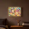 Schilderij - Olieverf - Bloemen - Regenboog Light Box met batterij (Wandlamp) middel -sfeer4