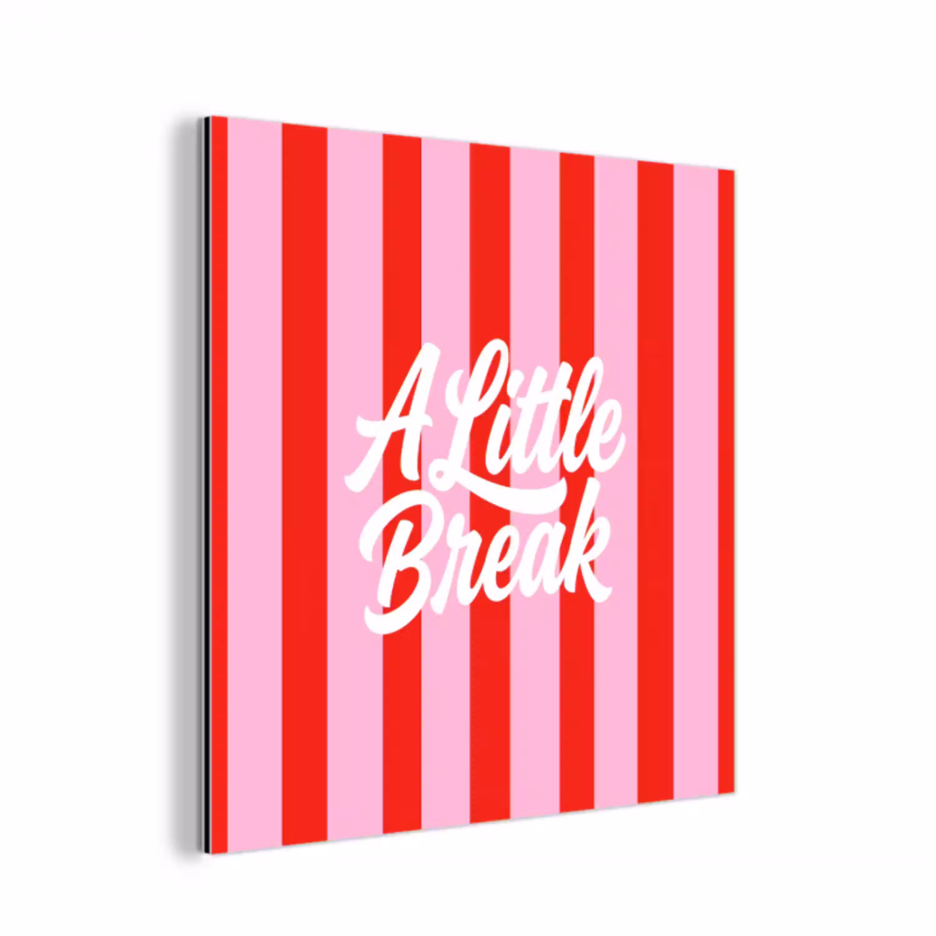 A Little Break - Strepen - Rood - Roze aluminium wit klein -3d