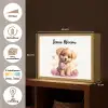 Hond - Bloemen - Roze - Meisjes - Kind Light Box met batterij (Wandlamp kind) middel -USP_websiteoverzichtNL