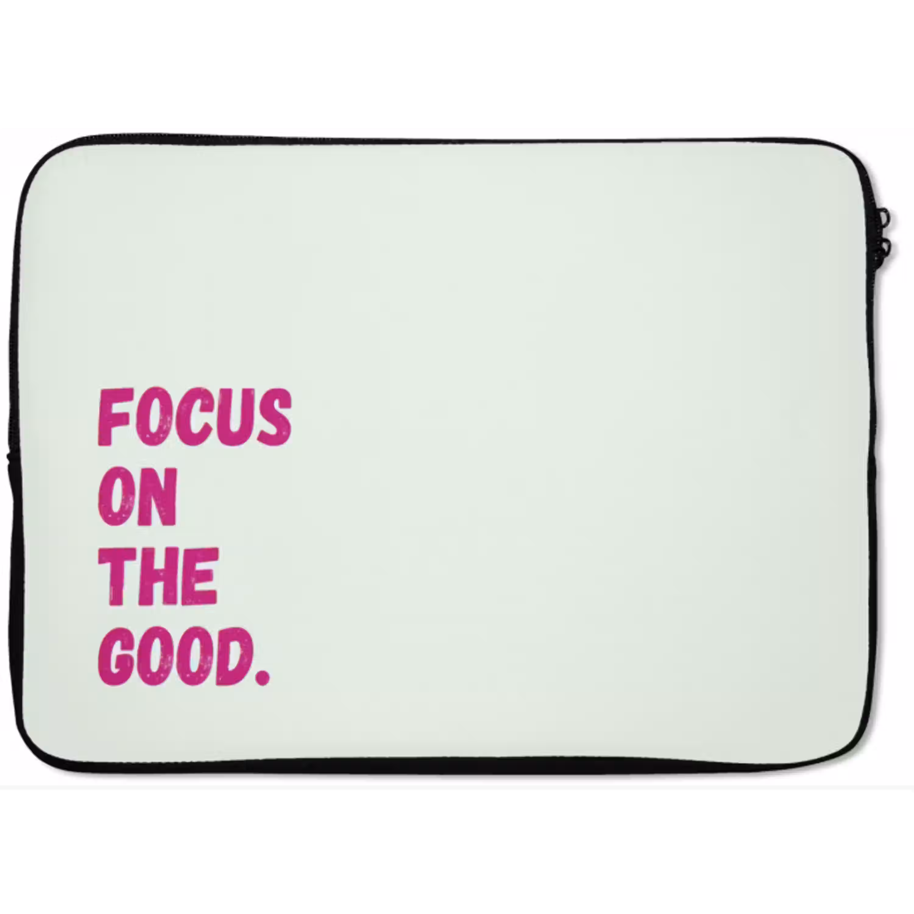 Focus on the good - Beige - Roze laptophoes neopreen klein -zkaufland3dotto