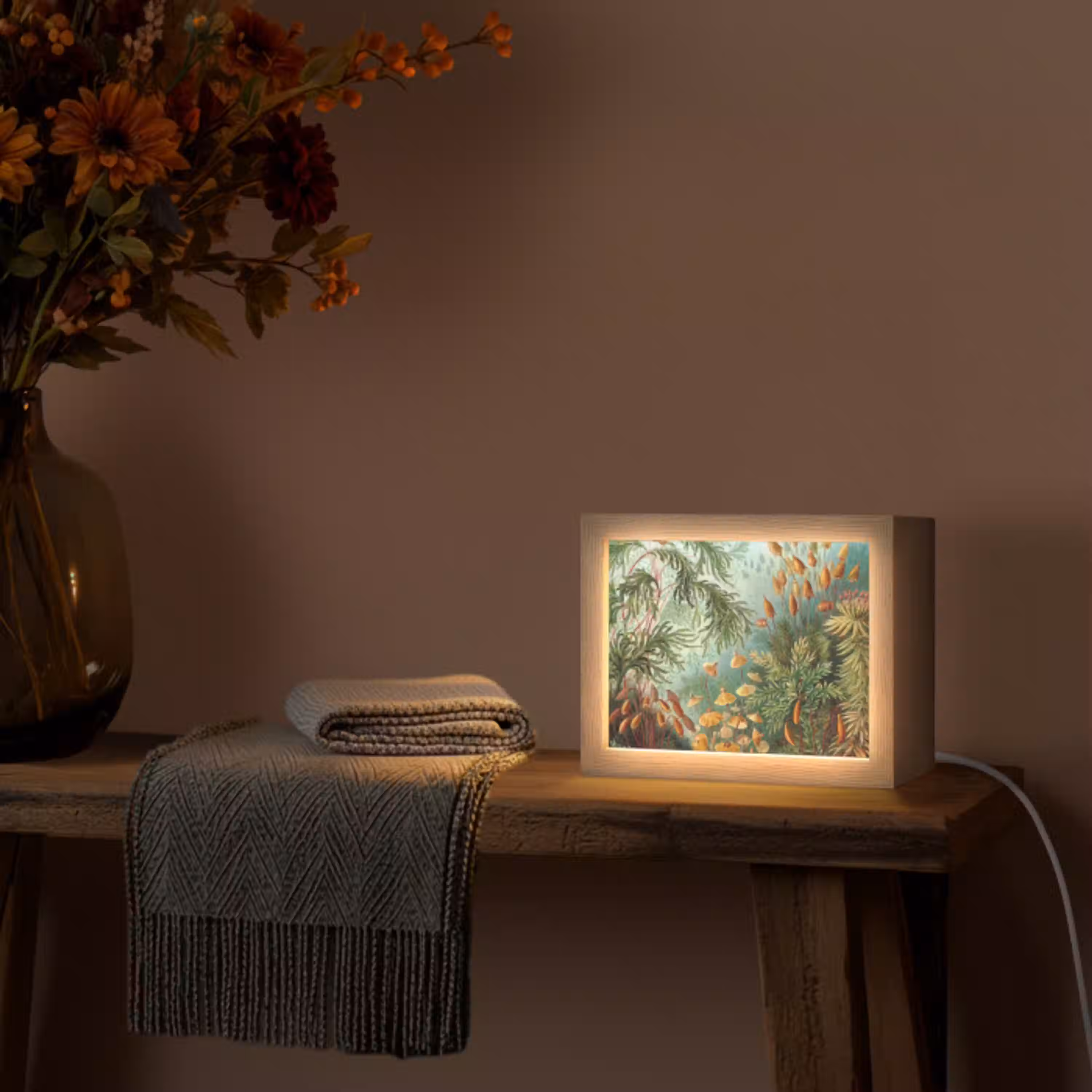 Oude meesters - Kunst - Muscinae - Haeckel Light Box met kabel (Tafellamp) klein -sfeer4