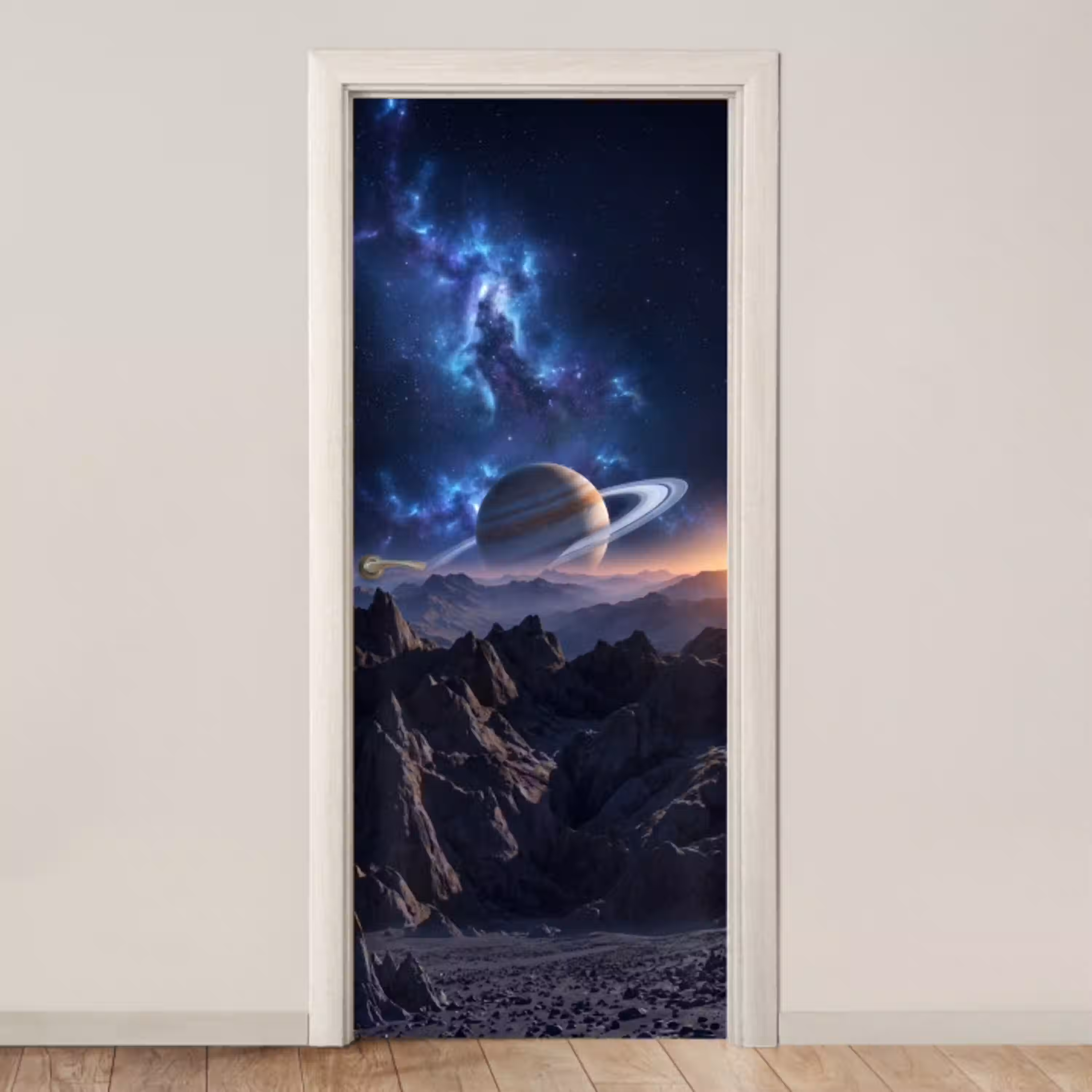 Fantasy - Kosmos - Landschap deurposter klein -3d_beige