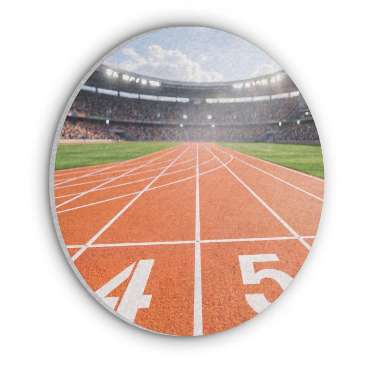 Sintelbaan - Stadion - Sport -Oranje Akoestische PET Vilt - Rond klein -3d