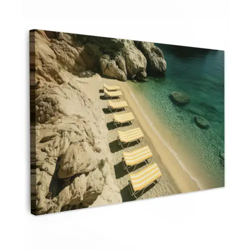 Strandbedden - Zee - Stenen - Baai canvas 2cm klein -z3d