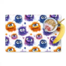 Monstertjes - Aquarel - Kleurrijk Placemat vinyl groot 368 -zzzproduct_Kitchenyeah-website