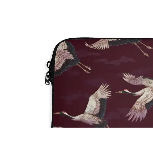 Kraanvogels - Klassiek - Bordeaux laptophoes neopreen klein 279 -detail
