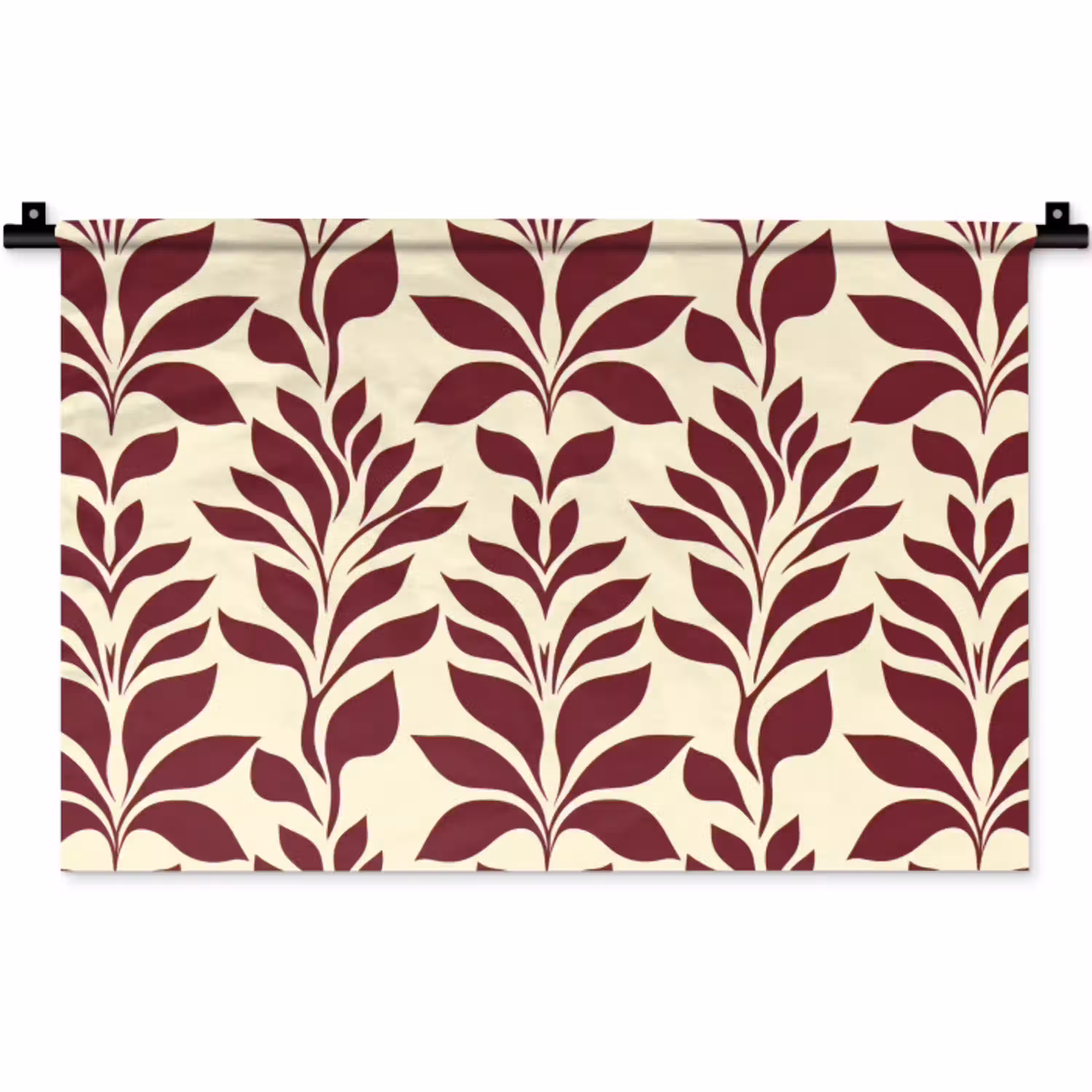 Abstract - Bladeren - Burgundy Wandkleed katoen klein 269 -zz3d