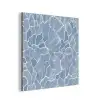 Abstract - Blauw - Bladeren aluminium wit klein -3d