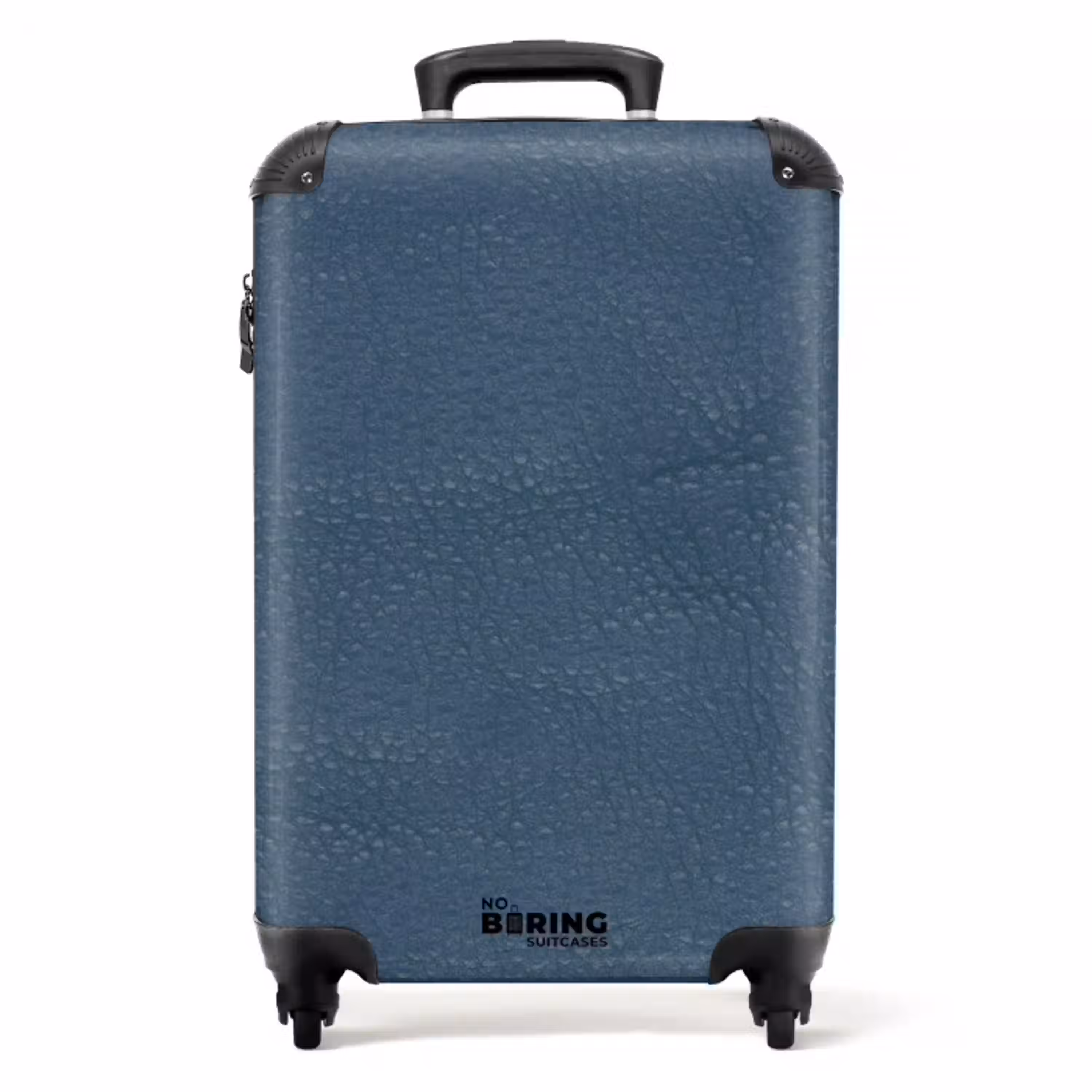 Lederen look grijs blauw NBS - Handbagage koffer - Volwassenen Unisex middel -productfoto_recht