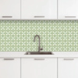 Patroon - Bloemenvorm - Groen keuken achterwand 2 middel 871 -3d