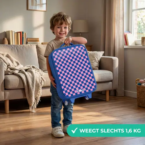 Blokjes - Blauw - Roze Kinderkoffer - Blauw klein -sfeer2_NL