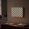Vlechtpatroon - Groen - Roze - Geometrisch Light Box met batterij (Wandlamp) middel 907 -sfeer1