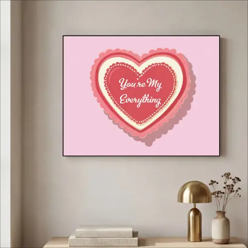 Liefde - Hart - Valentijn Textielframe - compleet frame klein -sfeer2