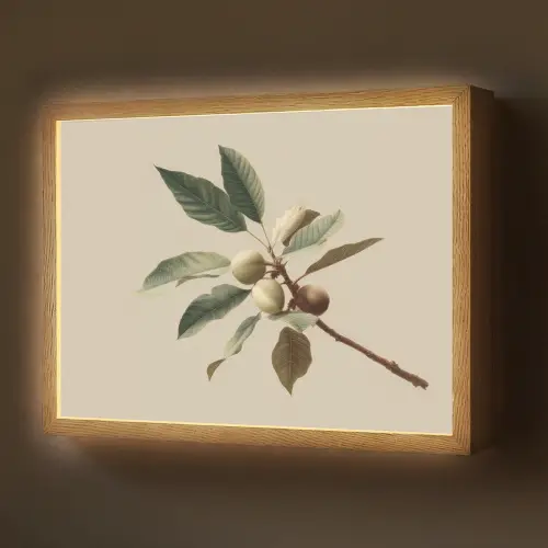 Tak - Groene Bladeren - Vruchten Light Box met batterij (Wandlamp) middel -z3d_website