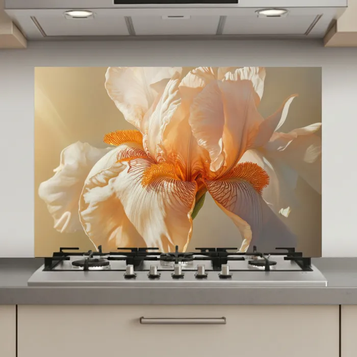 Close up - Oranje - Iris keuken achterwand spatscherm klein -3d_website
