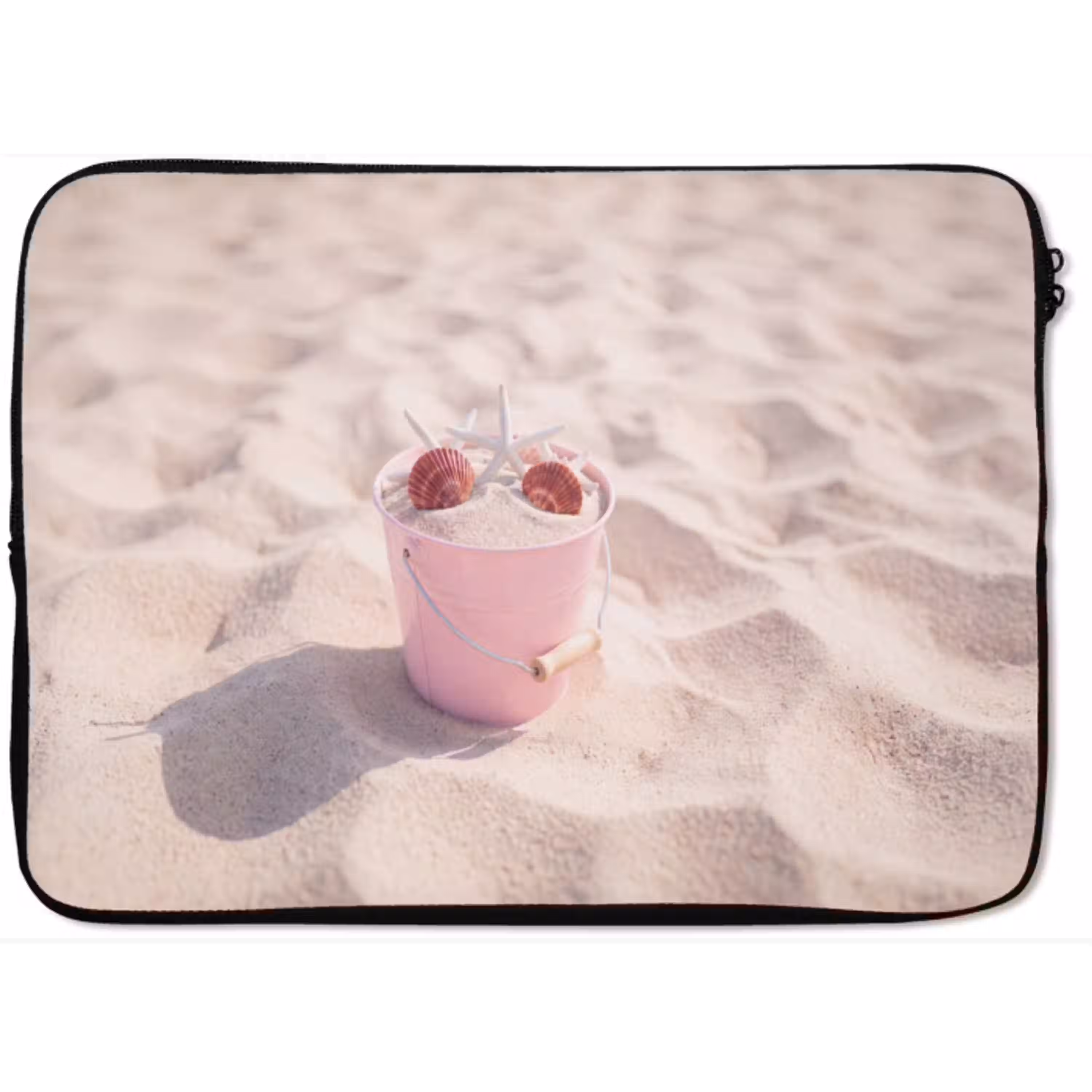 Strand - Schelpen - Zomer - Roze - Decoratie laptophoes neopreen klein -zkaufland3dotto
