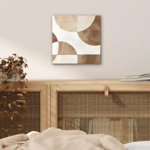 Snijdende cirkels - Overlappende vlakken aluminium wit klein -sfeer3