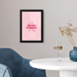 No rain no flowers - Bloem - Roze fotolijst zwart zonder passe partout klein -sfeer4
