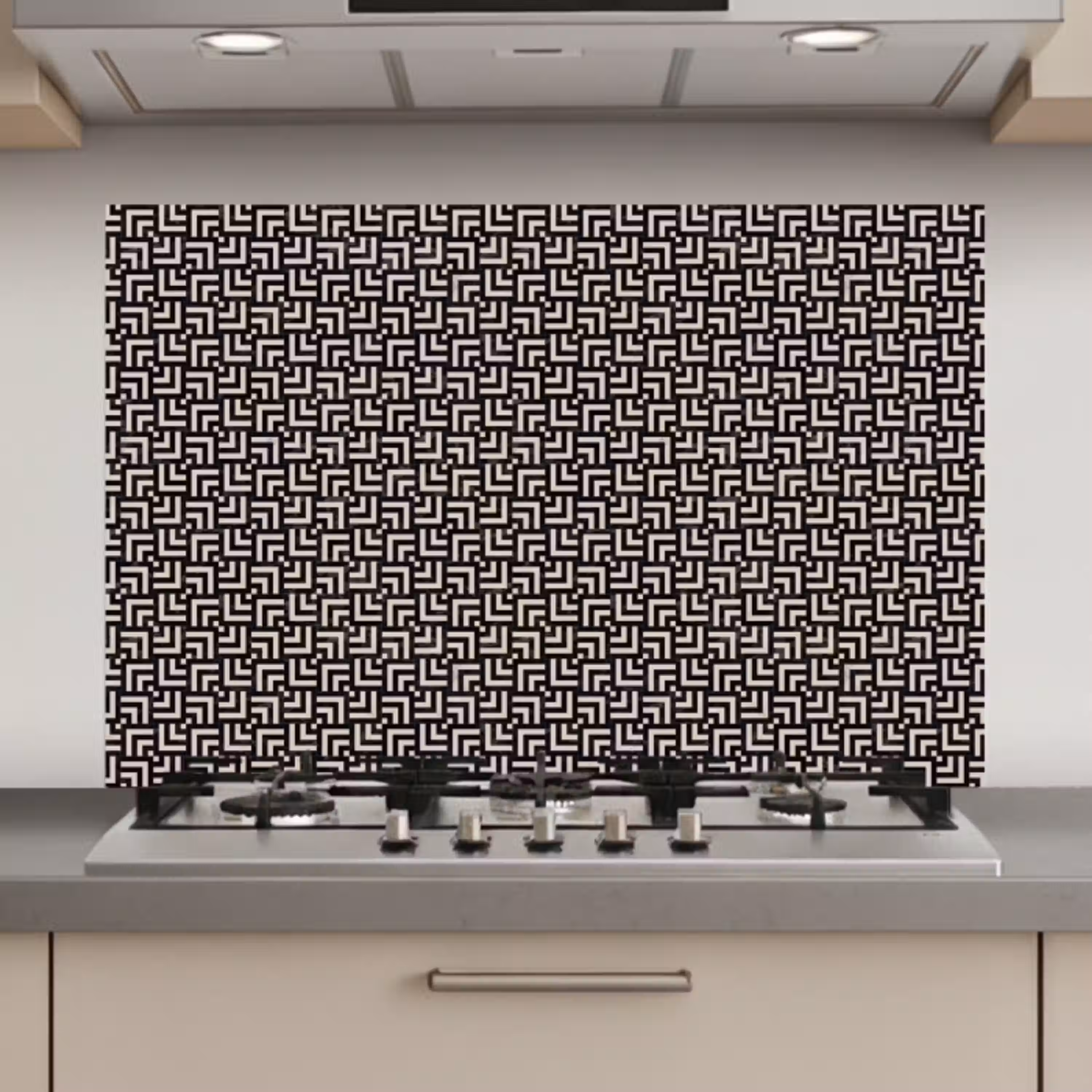 Patroon - Marmer - Zwart keuken achterwand spatscherm klein 900 -3d_website