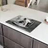 Varken - Schattig - Spaghetti - Zwart wit - Dier Inductie beschermer vinyl 3mm klein -sfeer8