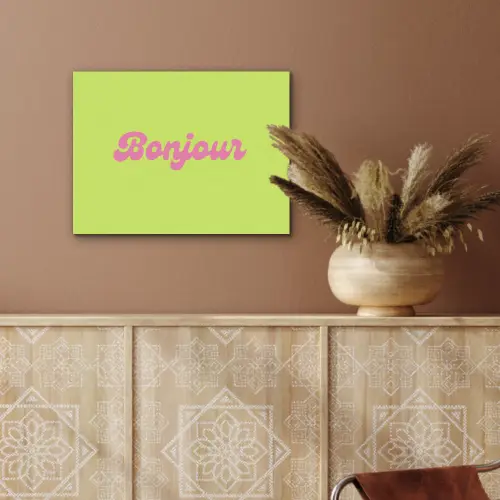 Groen - Roze bonjour - Retro PET vilt klein -sfeer4
