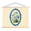 Lijst - Bloemen - Lichtblauw - Illustratie textielposter latten blank klein -3d