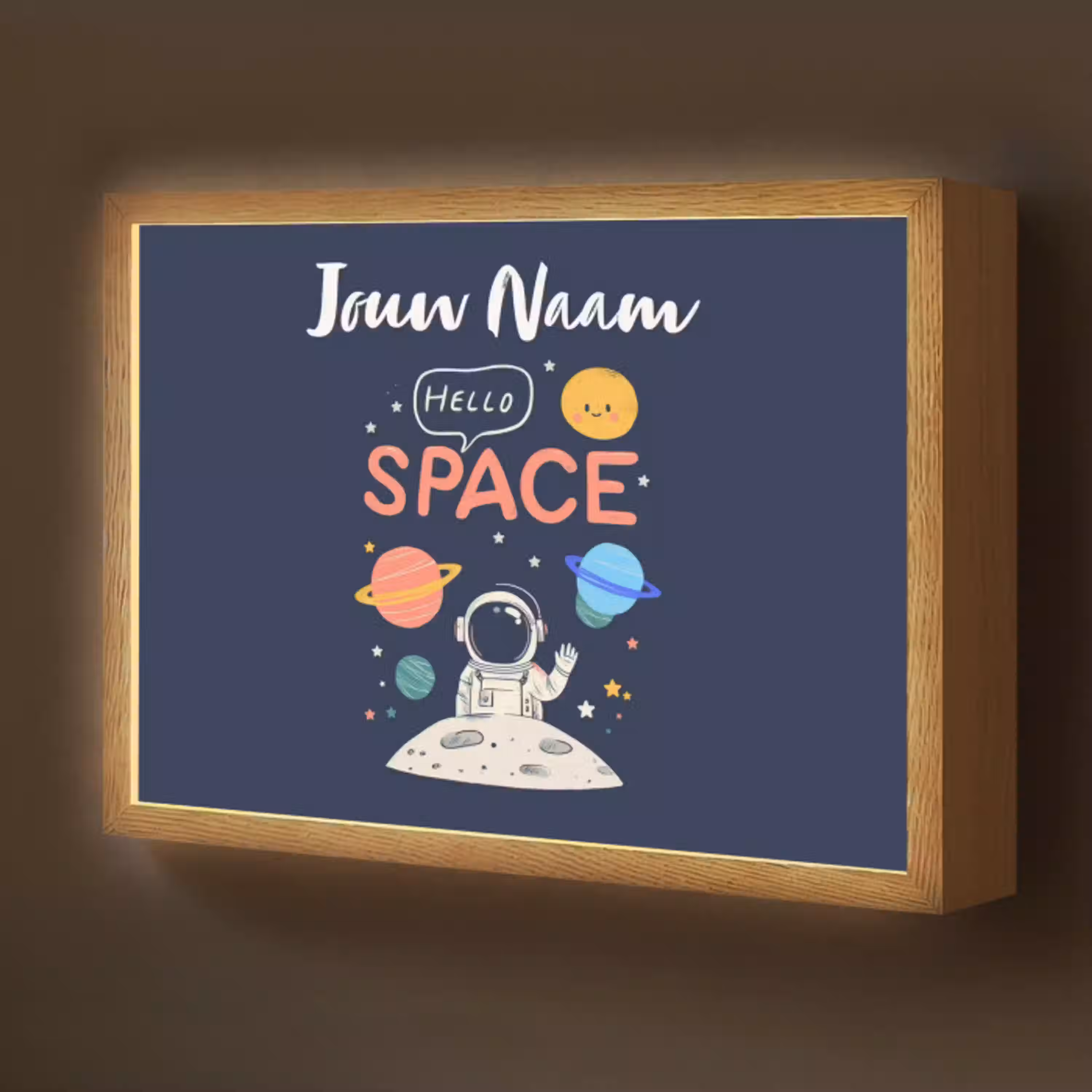 Astronaut - Ruimte - Planeten Light Box met batterij (Wandlamp kind) middel -z3d_website
