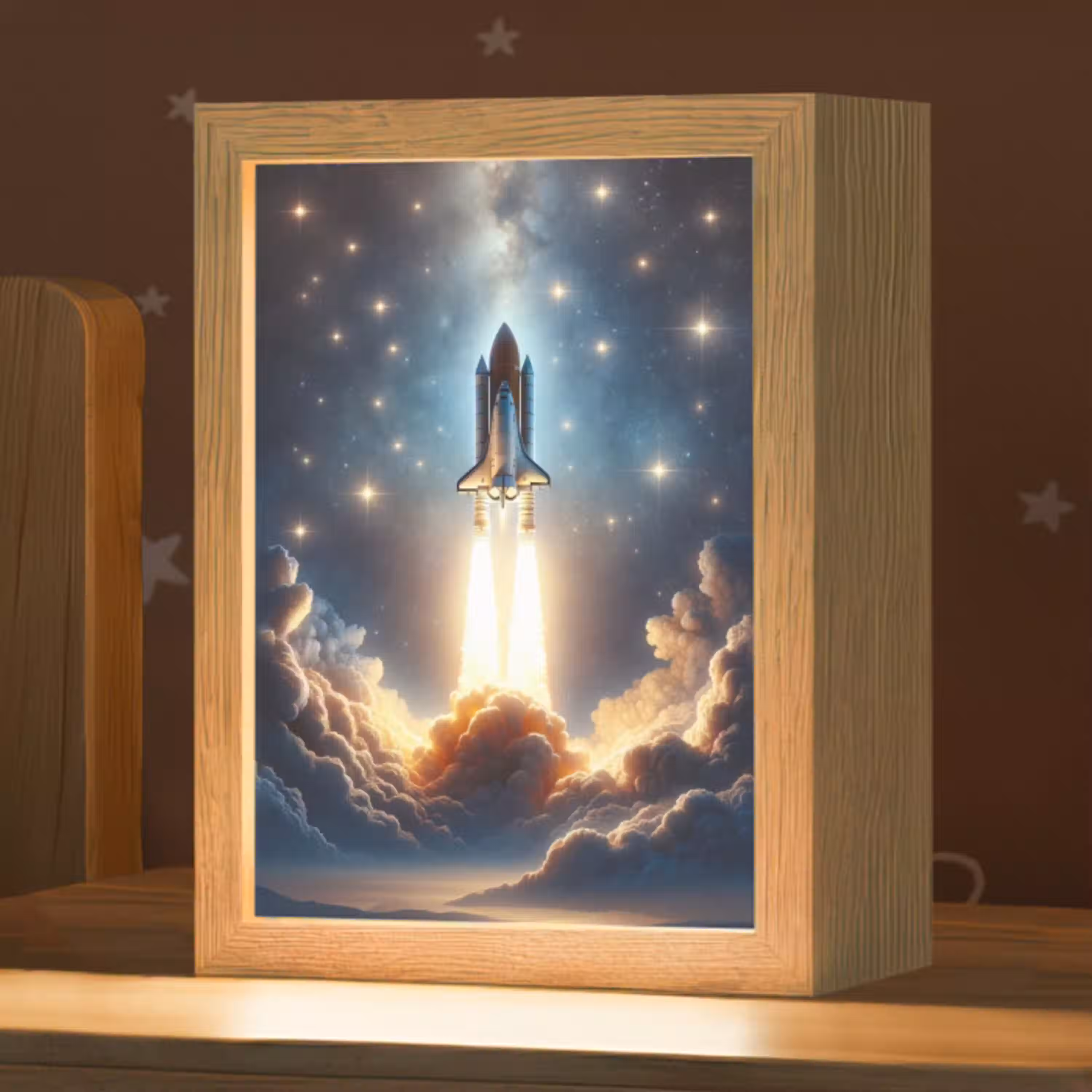 Ruimtevaart - Raket - Space - Sterren Light Box met kabel klein -zzz_3d_website