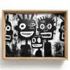 Schilderij - Figuren - Zwart - Abstract Dienblad Rechthoek middel -z3d_shopping