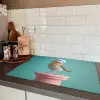 Roodborstje - Vogel - Koksmuts - Sokkel Inductie beschermer vinyl 3mm klein -sfeer3