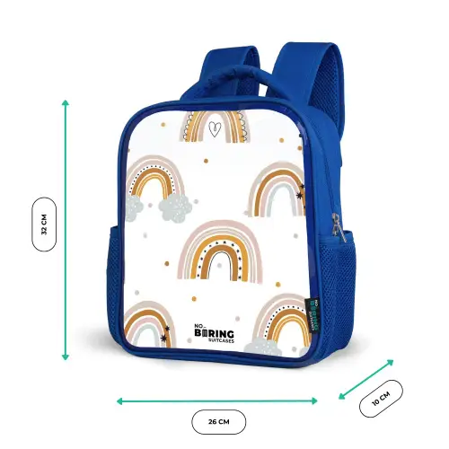 Regenbogen patroon in zachte kleuren Kinderrugzak - Blauw middel -productfoto_formaten