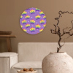 Sterren - Regenboog - Paars Wandcirkel kunststof plaat 5mm dik klein 188 -sfeer1