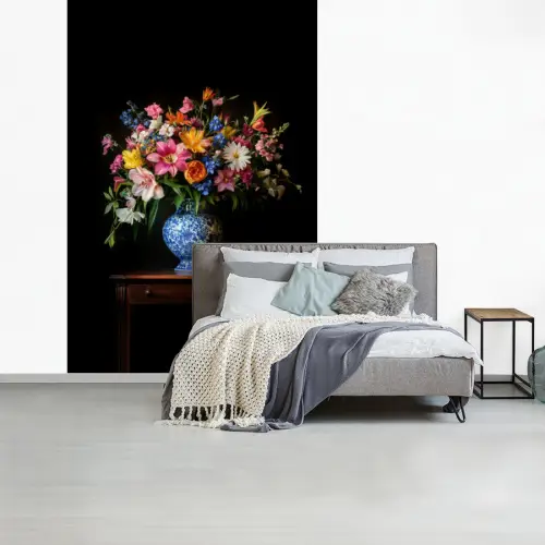 Kleur - Vaas - Bloemen - Boeket fotobehang vinyl groot -slaapkamer