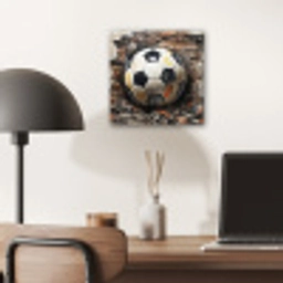 Voetbal - Muur - Zwart - Wit aluminium wit klein -sfeer5