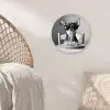 Chihuahua - Hond - Zonnebril - Humoristisch - Zwart - Wit - Spaghetti Wandcirkel kunststof plaat 5mm dik klein -sfeer5