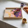 Abstract - Vrouw - Bloemenkroon - Goud Dienblad Rechthoek middel -sfeer2